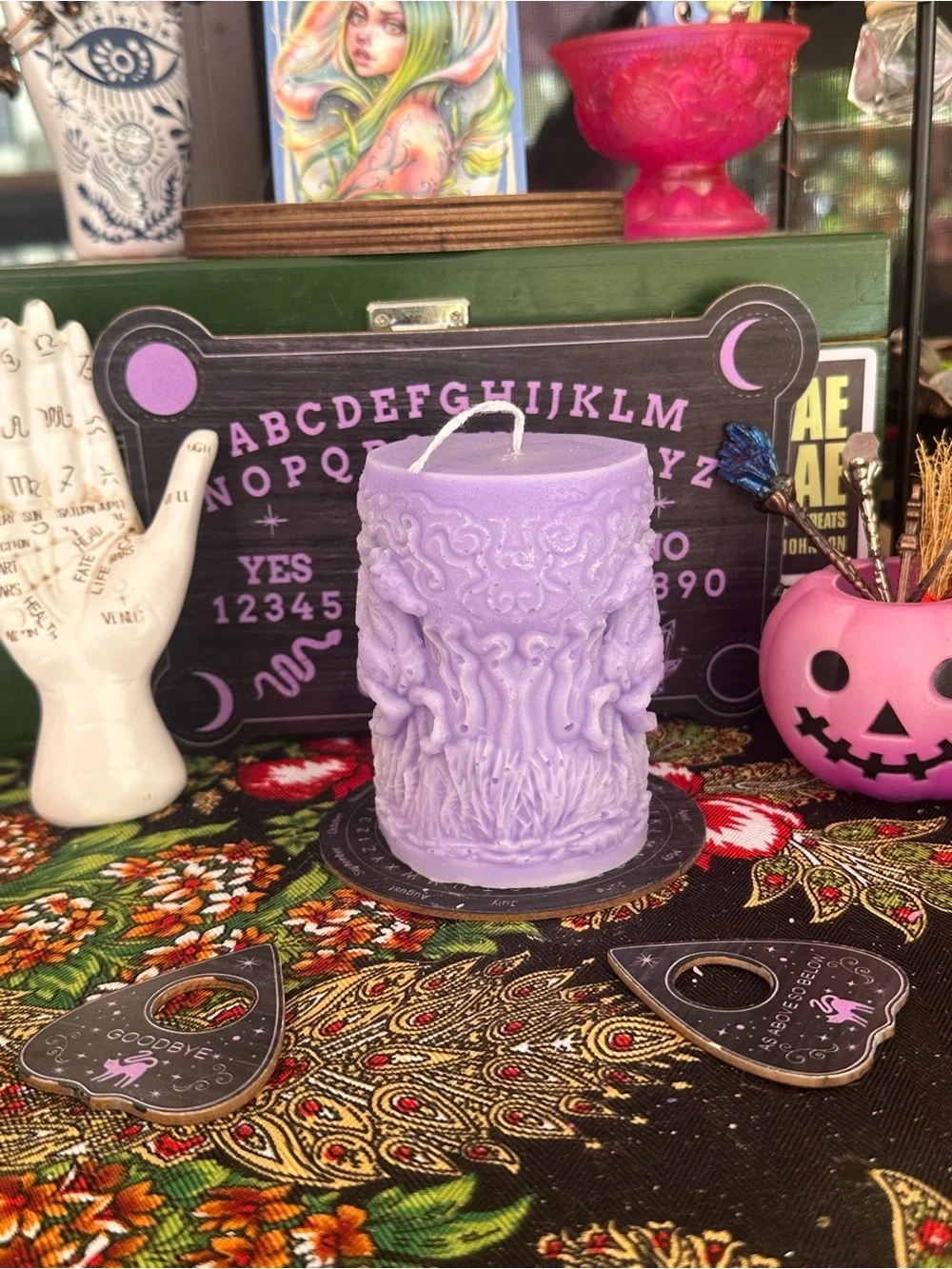 Lavender Pegasus Pillar Candle | Mythical Fantasy Candle |